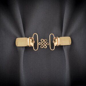 Celtic Knot Sweater Clip NEW Jacket Dress Cinch Cardigan Blouse Modest Goldtone